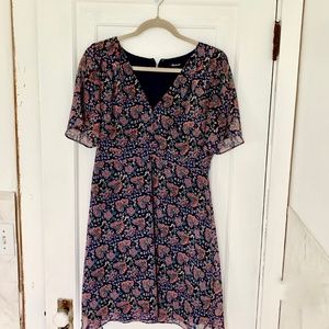 Madewell Orchard Flutter-Sleeve Floral Dress